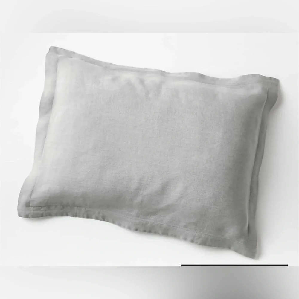 NWT Crate & Barrel Pewter Natural Hemp Standard Pillow Sham 100% Hemp